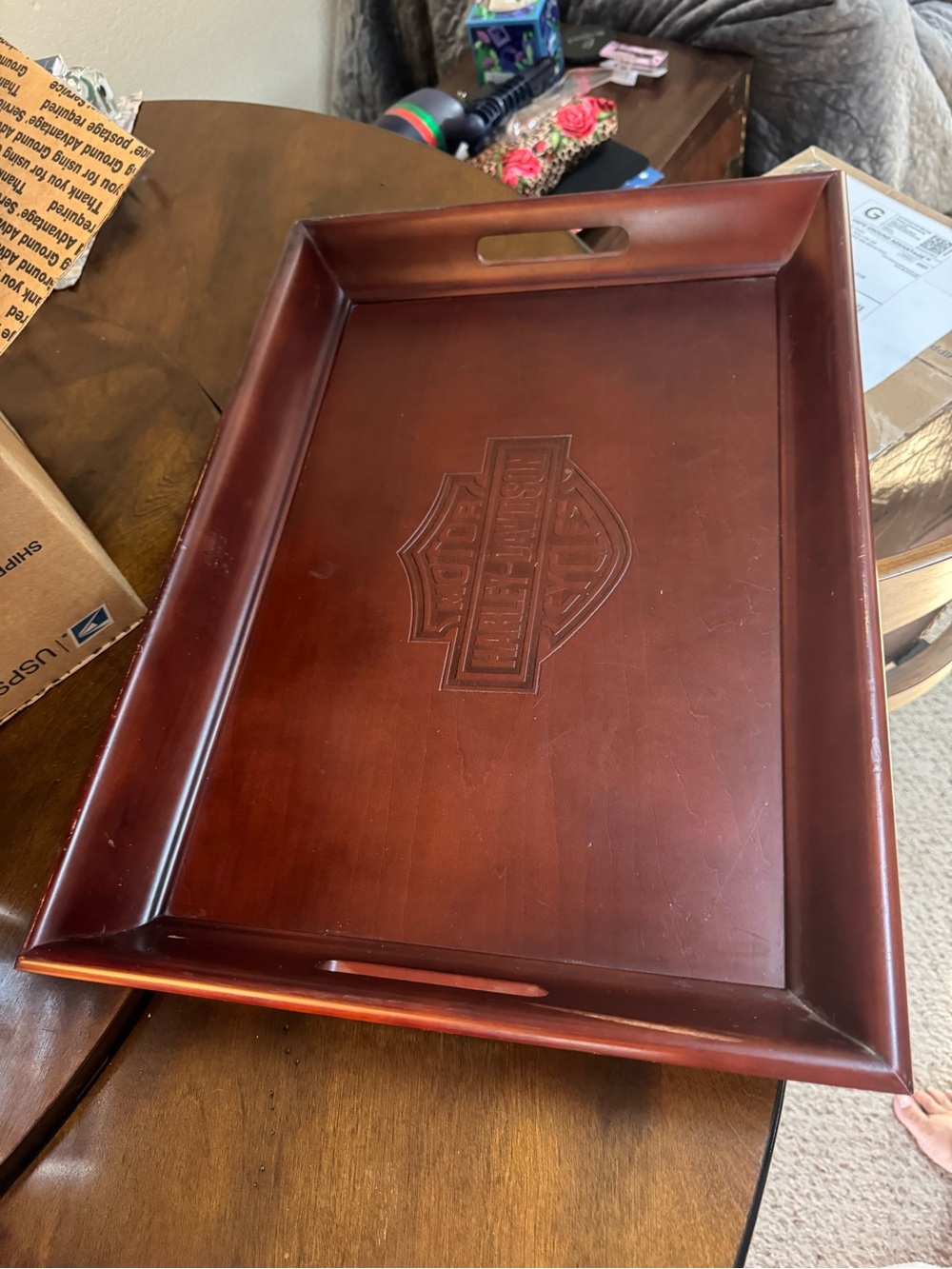 Harley-Davidson Wooden Serving Tray